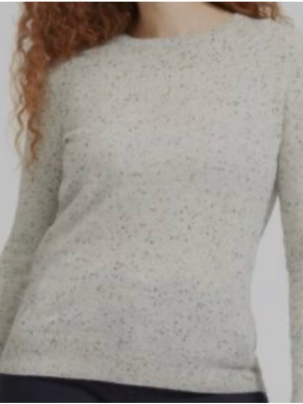 Everlane 100% cashmere Speckled Crewneck Sweater - Light Gray and black